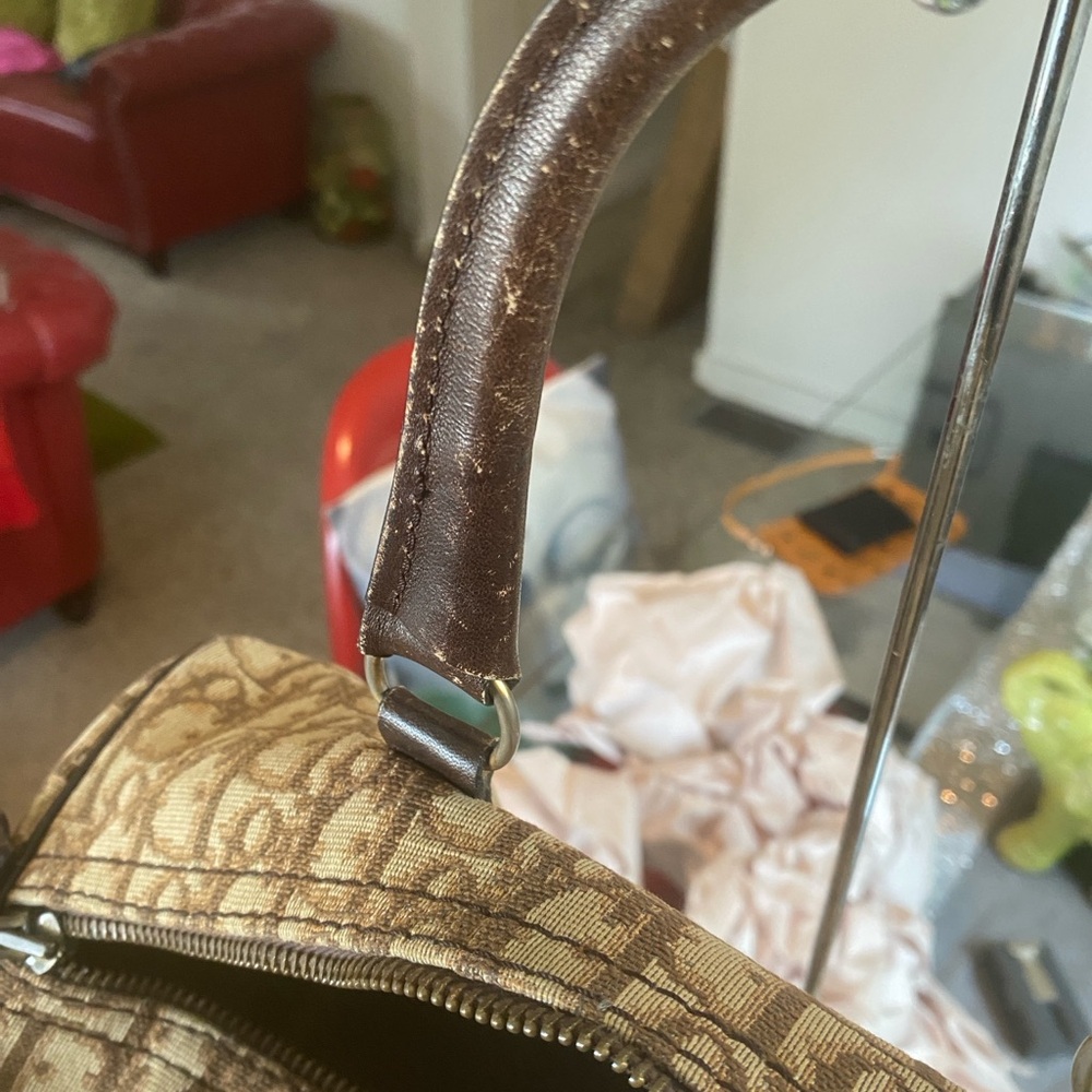 (Authentic)Christian Dior Beige Monogram Tote - Picture 5 of 13